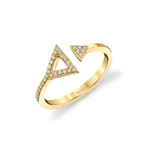 MICHAEL M Fashion Rings Double Diamond Triangle Ring