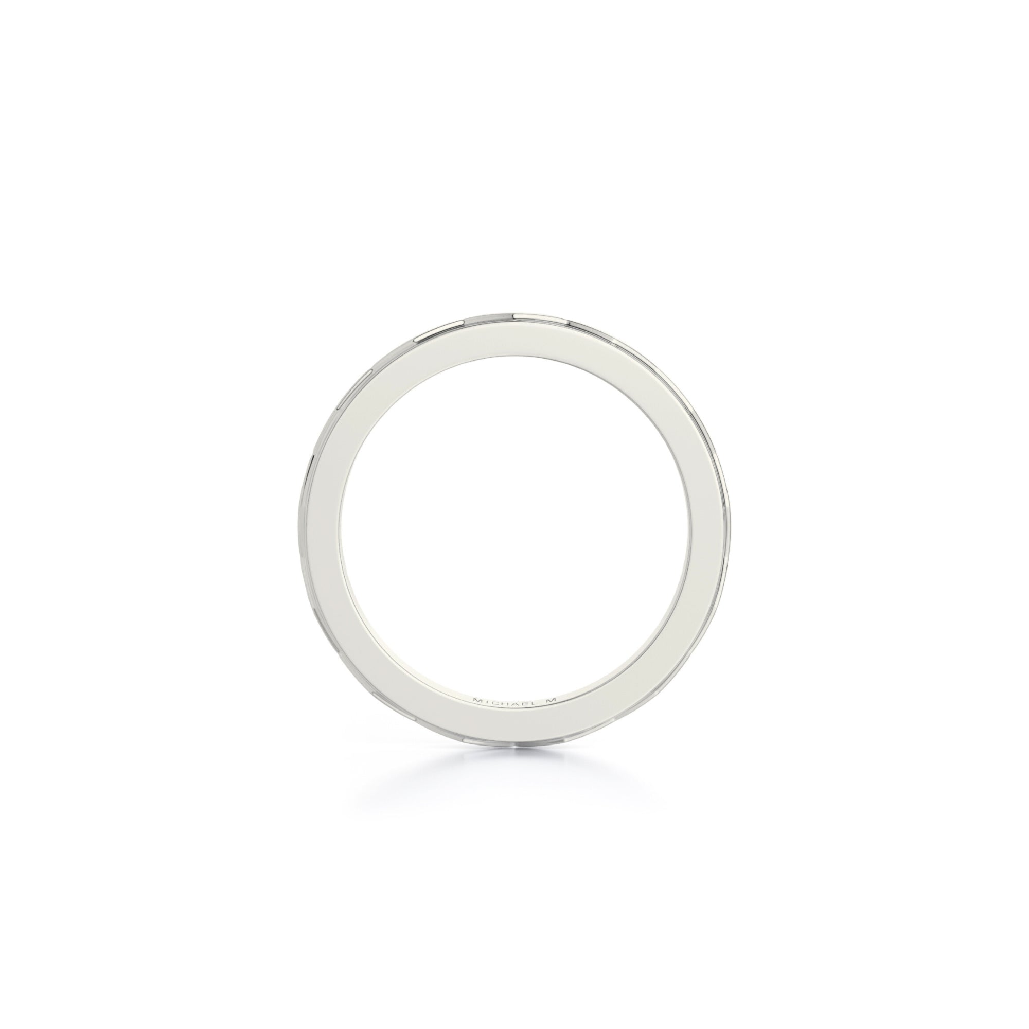 MICHAEL M Fashion Rings Embossed Precious Metal Band
