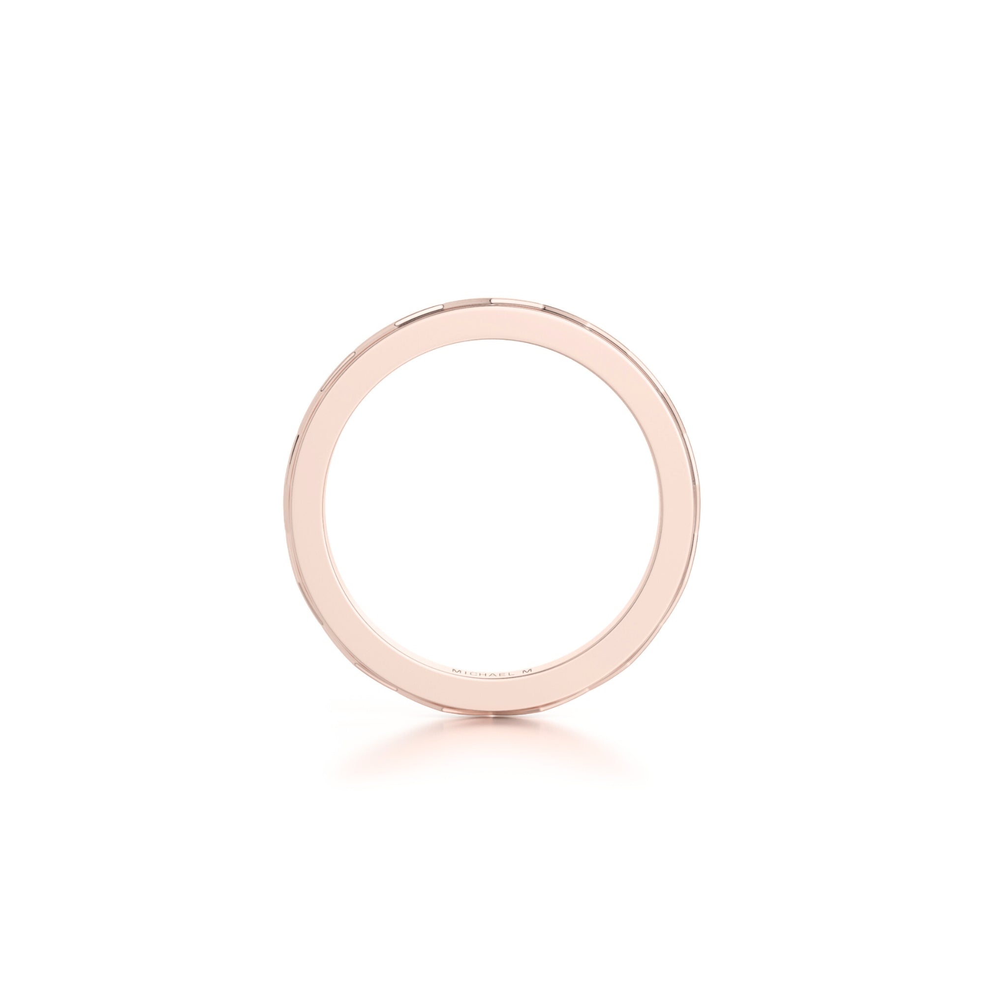 MICHAEL M Fashion Rings Embossed Precious Metal Band