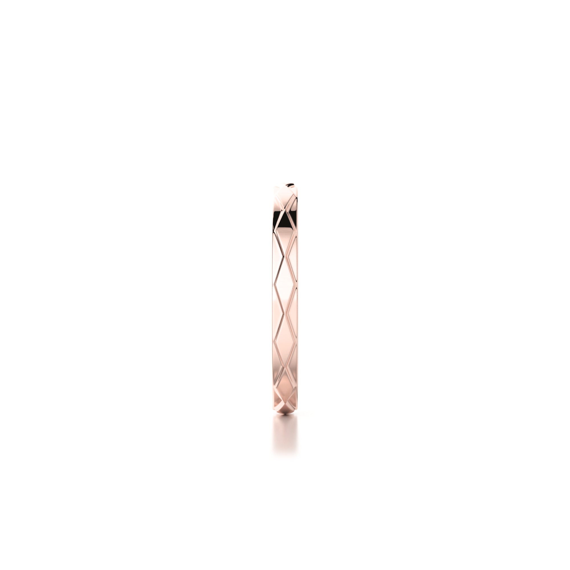 MICHAEL M Fashion Rings Embossed Precious Metal Band