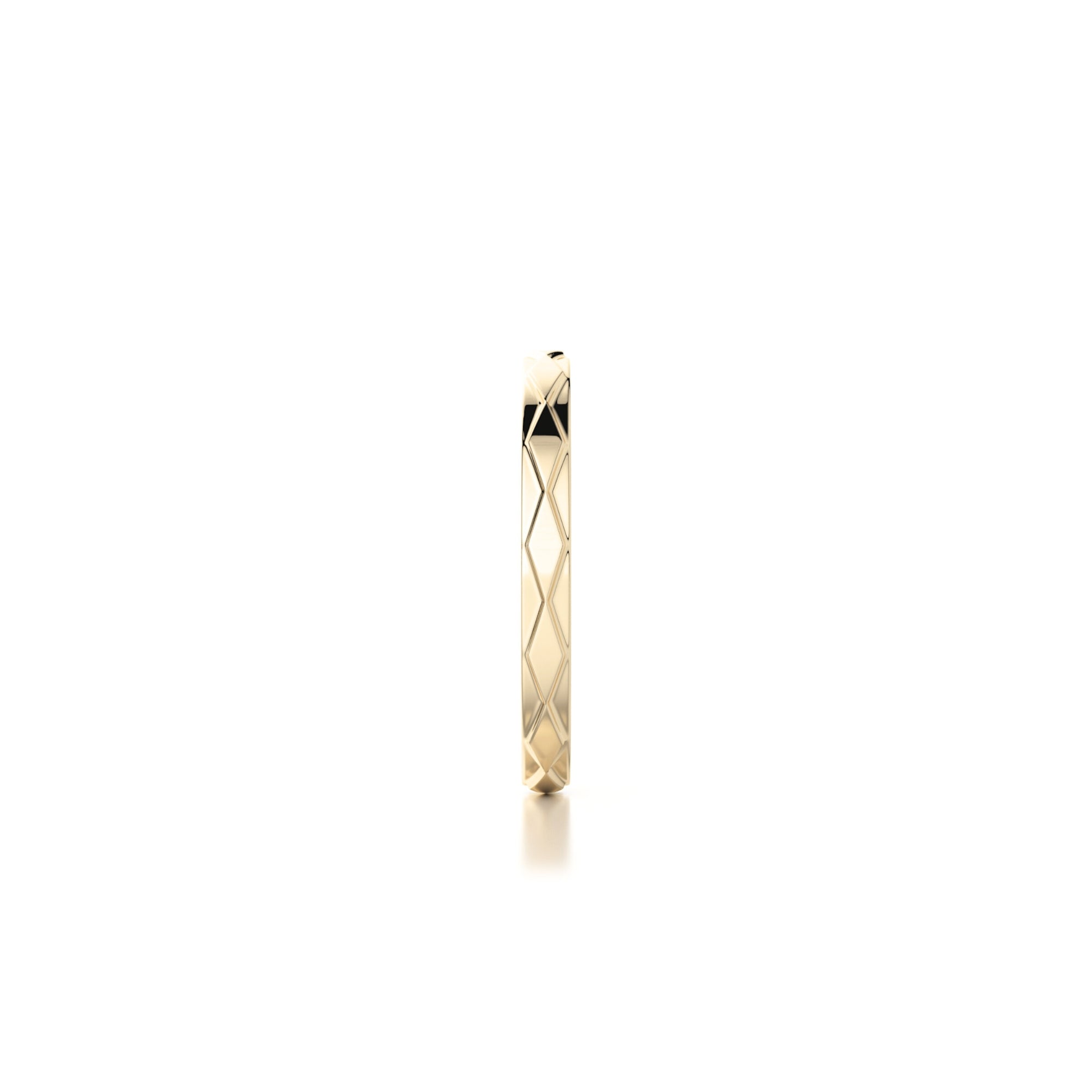 MICHAEL M Fashion Rings Embossed Precious Metal Band