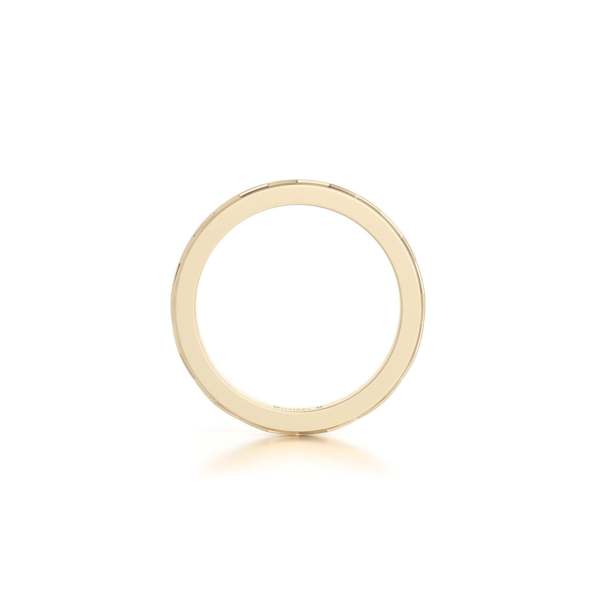 MICHAEL M Fashion Rings Embossed Precious Metal Band