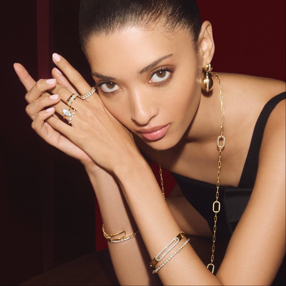 MICHAEL M Fashion Rings Europa Diagonal Ring