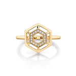 MICHAEL M Fashion Rings Hex Truss Cocktail Ring