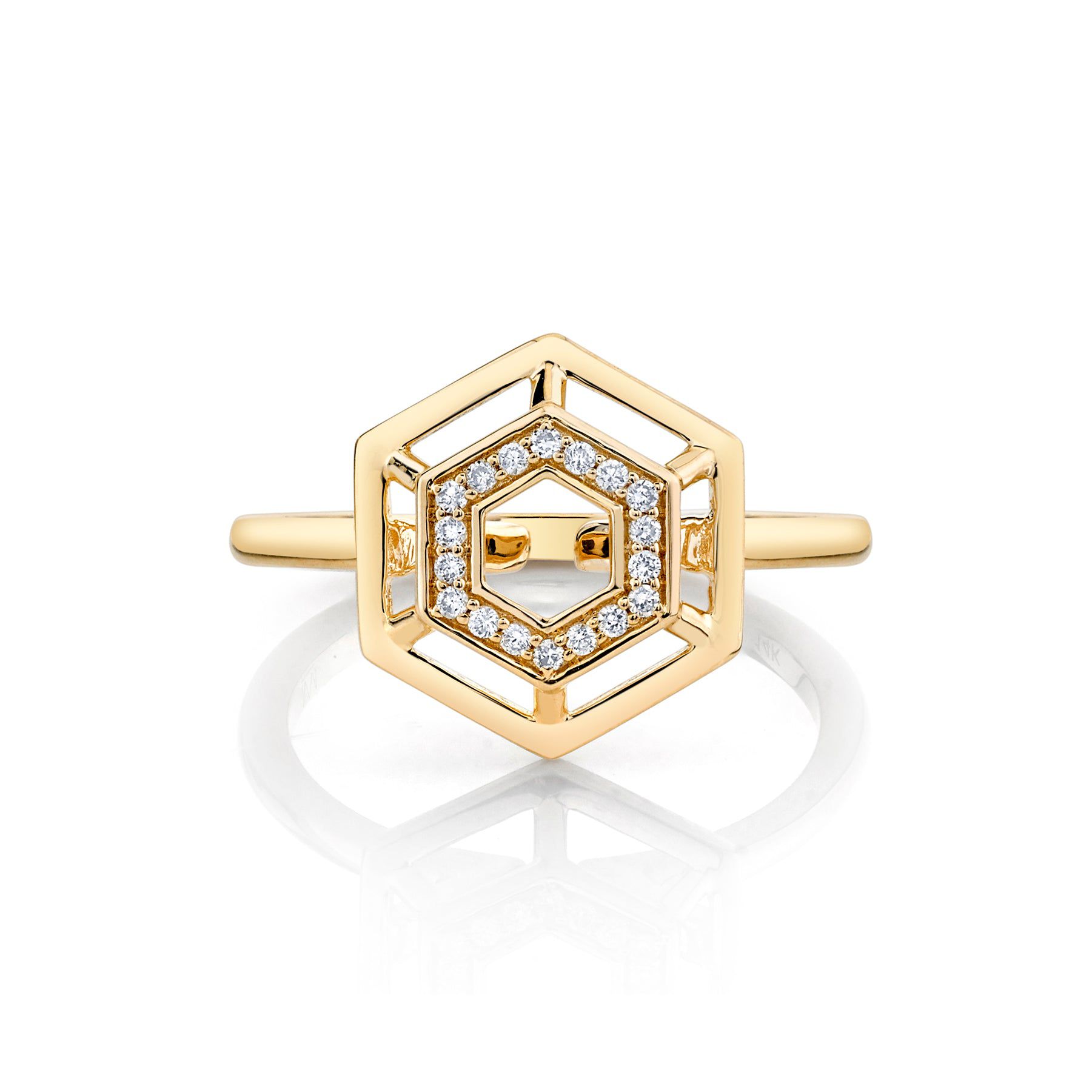 MICHAEL M Fashion Rings Hex Truss Cocktail Ring