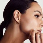 MICHAEL M Fashion Rings Medium Octave Knifed Hoop Earrings