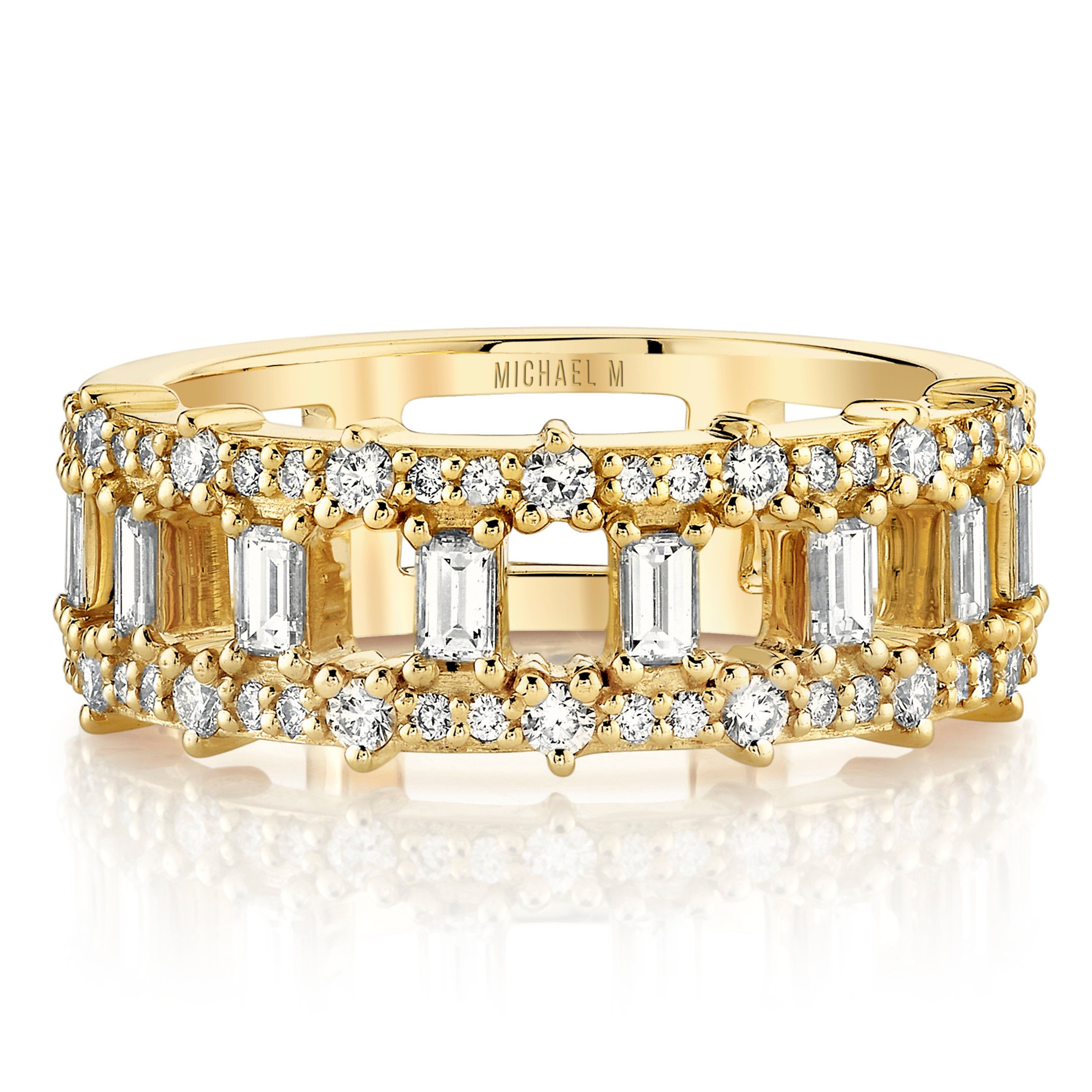 MICHAEL M Fashion Rings Montage Baguette Band