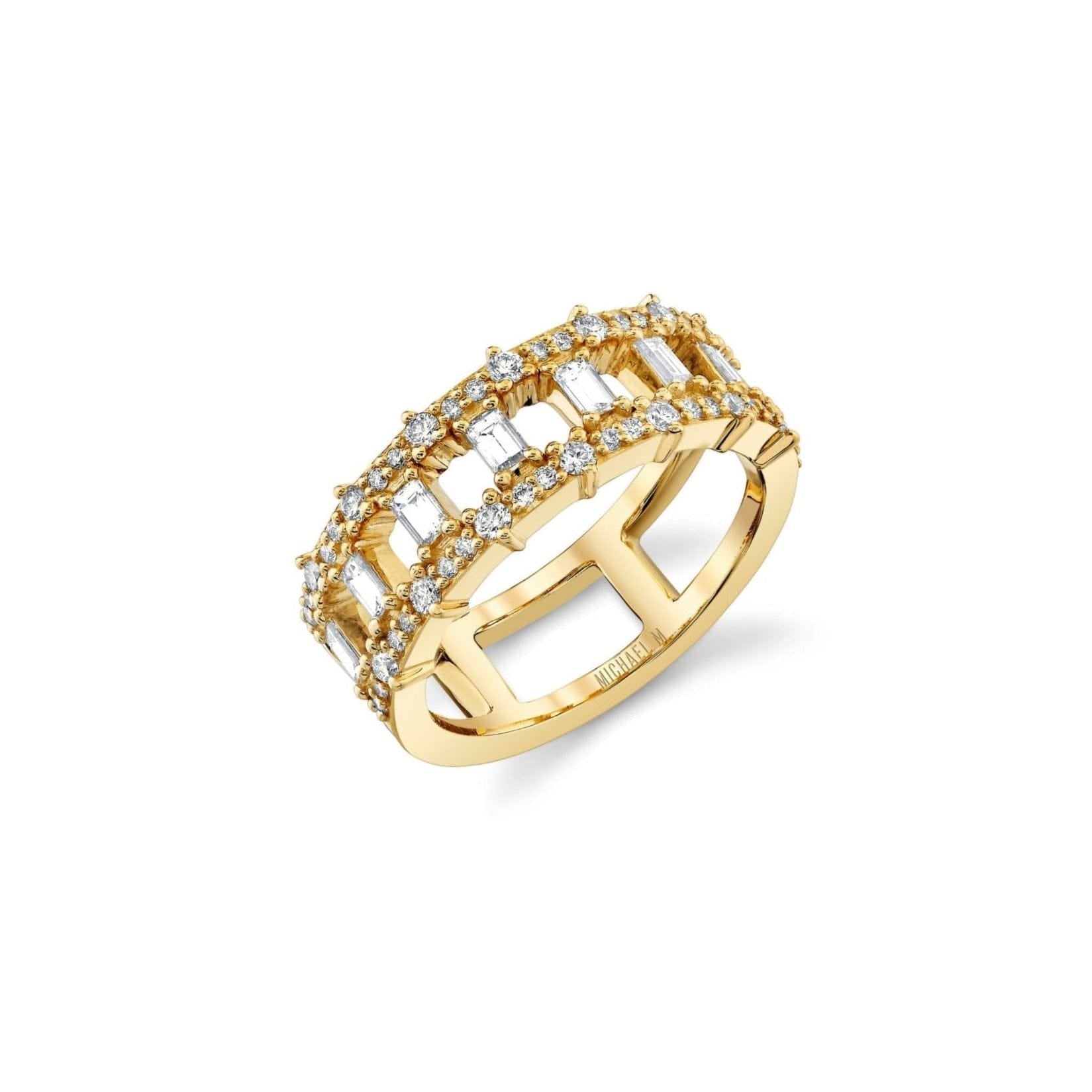 MICHAEL M Fashion Rings Montage Baguette Band