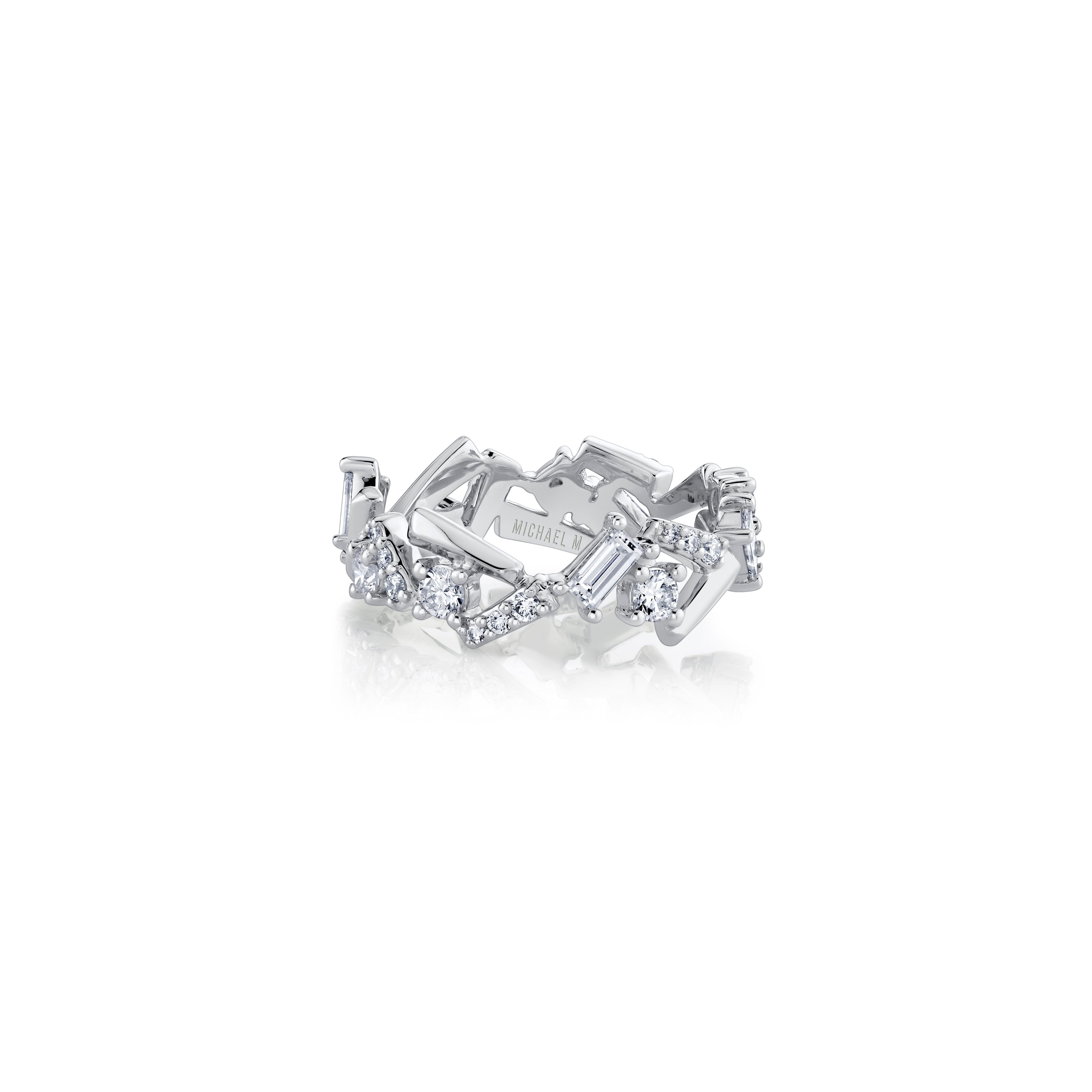 MICHAEL M Fashion Rings Montage Bar Cluster Band