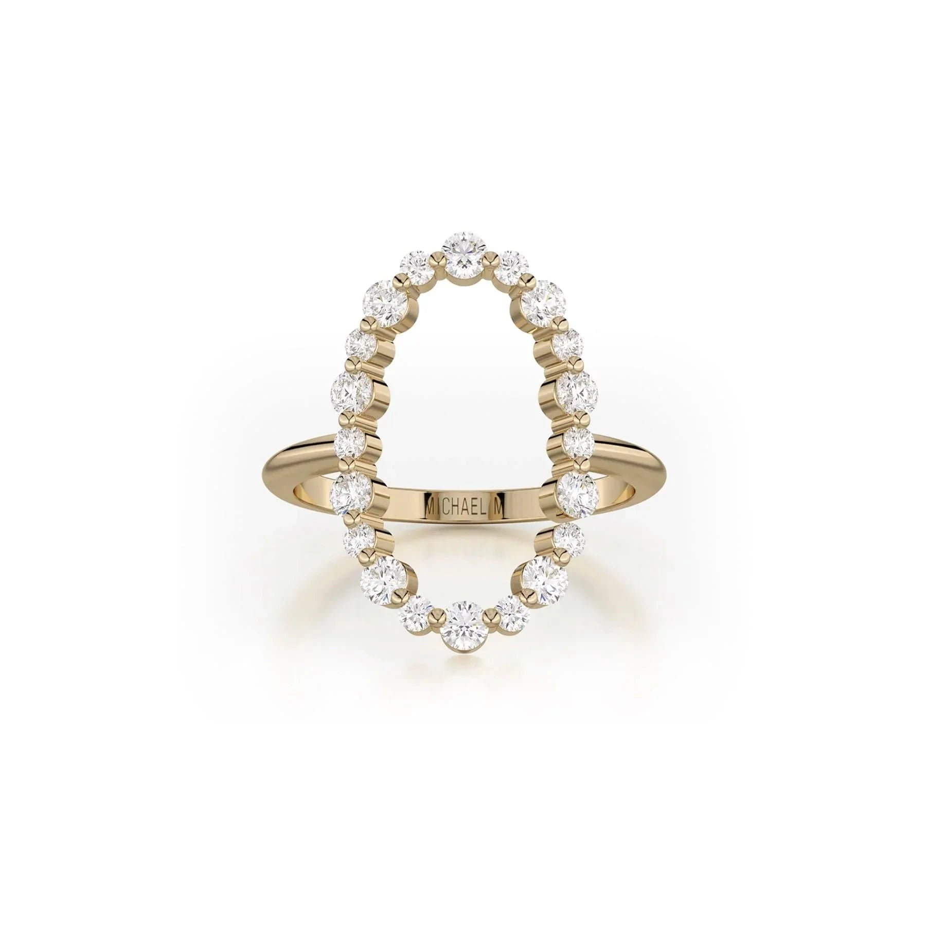 MICHAEL M Fashion Rings Open Oval Diamond Cluster Ring
