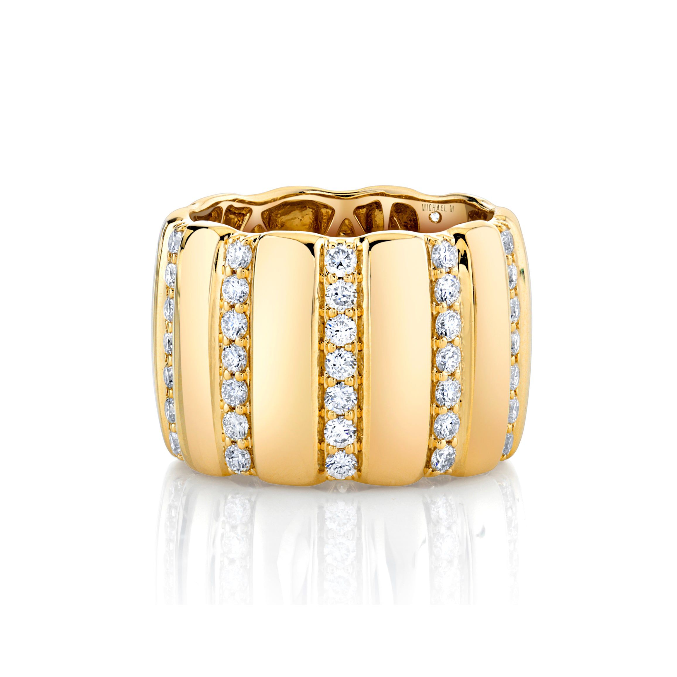 MICHAEL M Fashion Rings Orb Ribbed Ring
