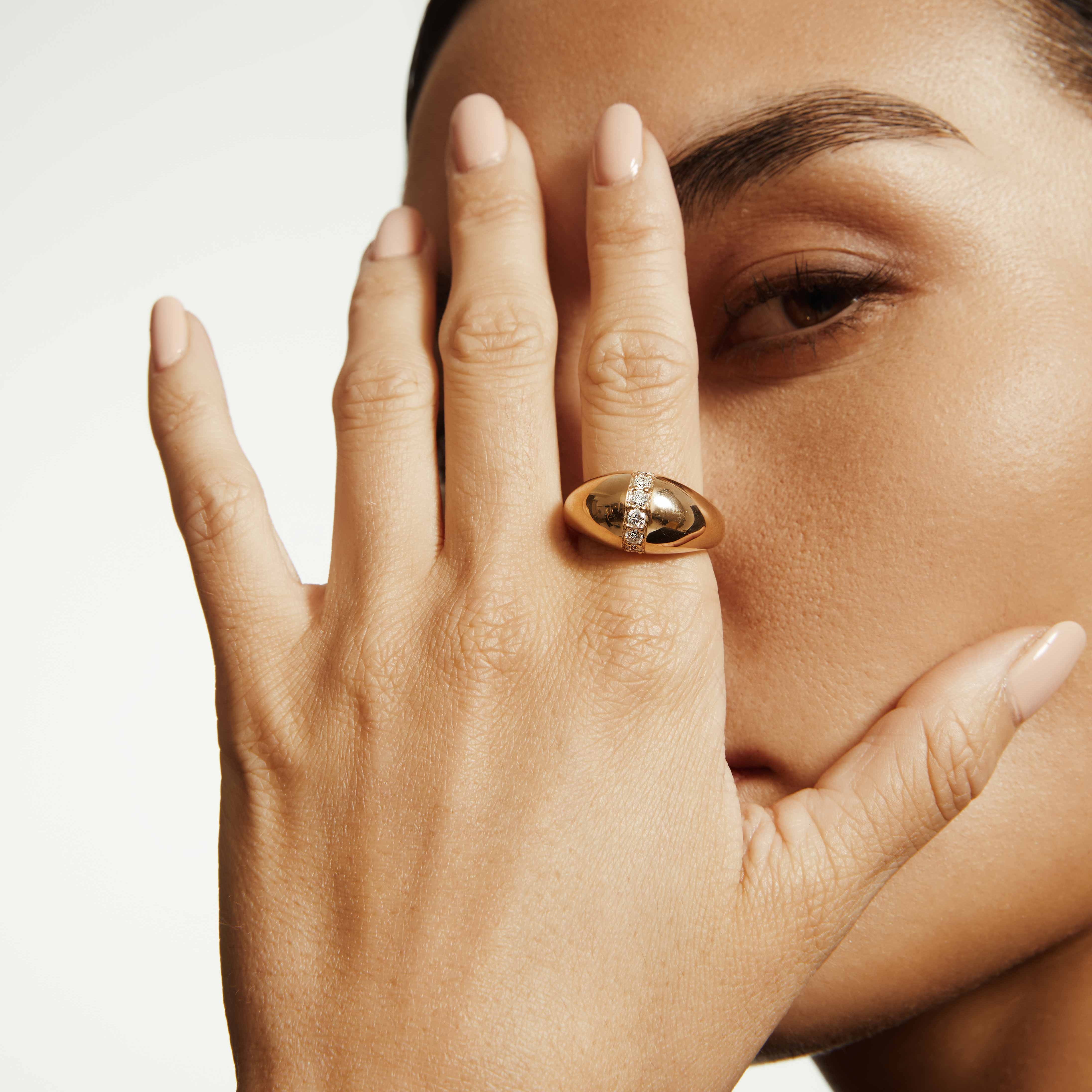 MICHAEL M Fashion Rings Orb Split Signet Ring