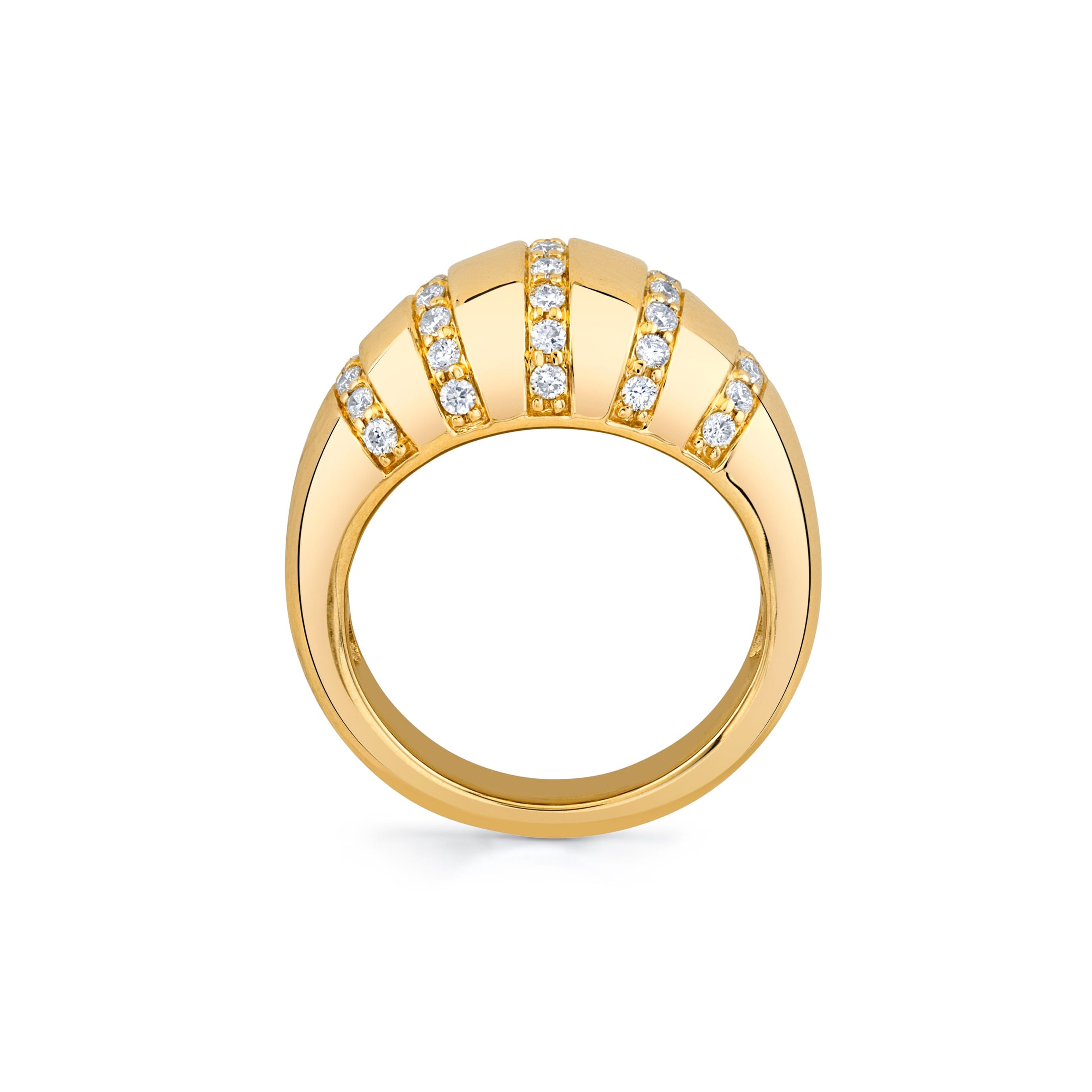 MICHAEL M Fashion Rings Orb Stripe Signet Ring