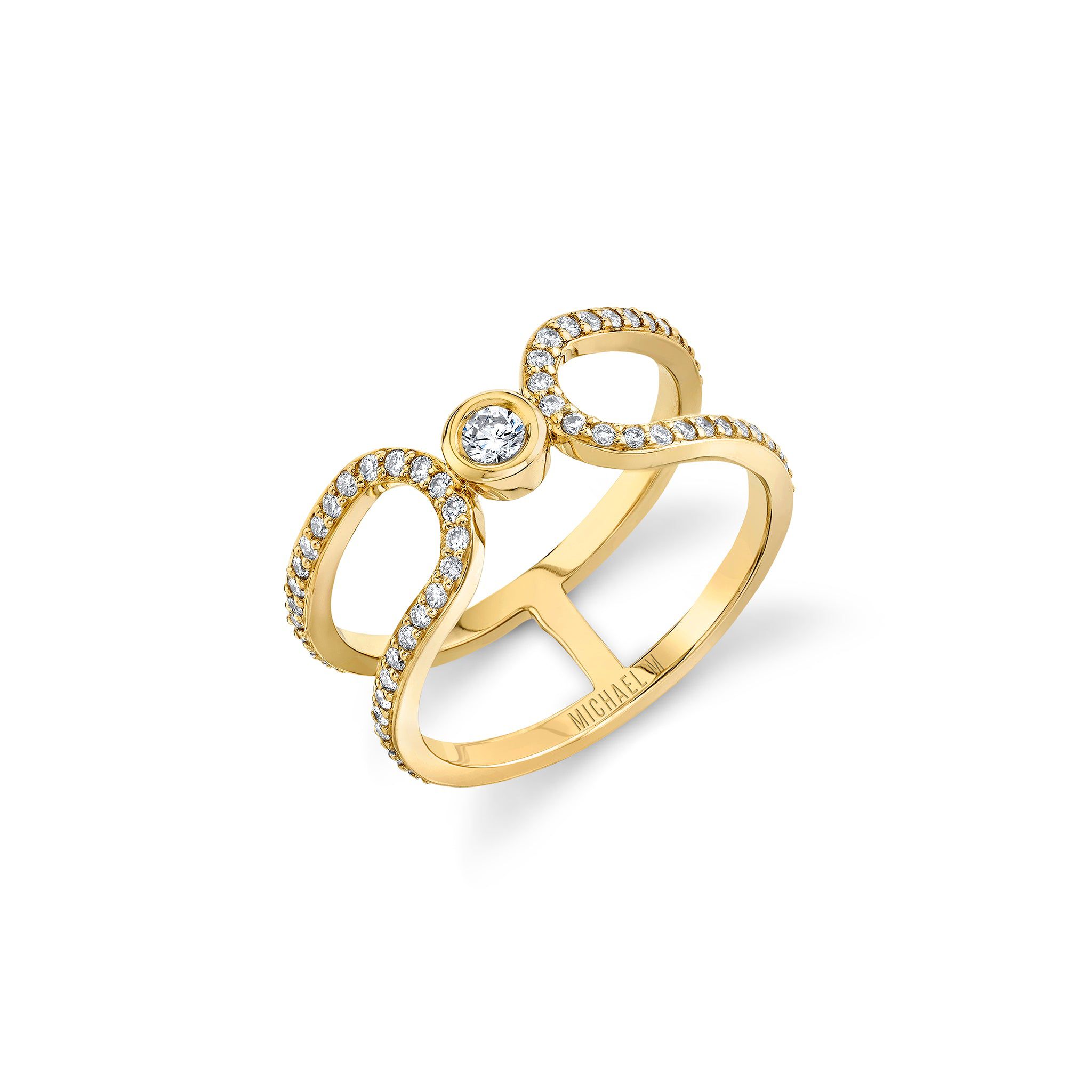 MICHAEL M Fashion Rings Pave Alignment Ring