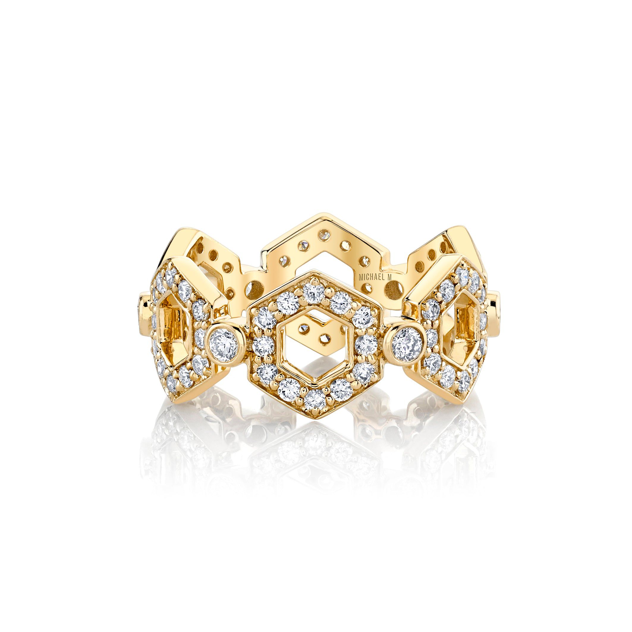 MICHAEL M Fashion Rings Pavé Hex Infinity Band