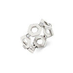 MICHAEL M Fashion Rings Plain Hex Infinity Band
