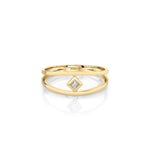 MICHAEL M Fashion Rings Princess Bezel Double Shank Ring