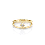 MICHAEL M Fashion Rings Princess Bezel Double Shank Ring