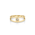 MICHAEL M Fashion Rings Round Bezel Double Shank Ring