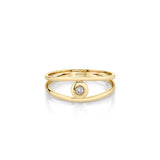 MICHAEL M Fashion Rings Round Bezel Double Shank Ring