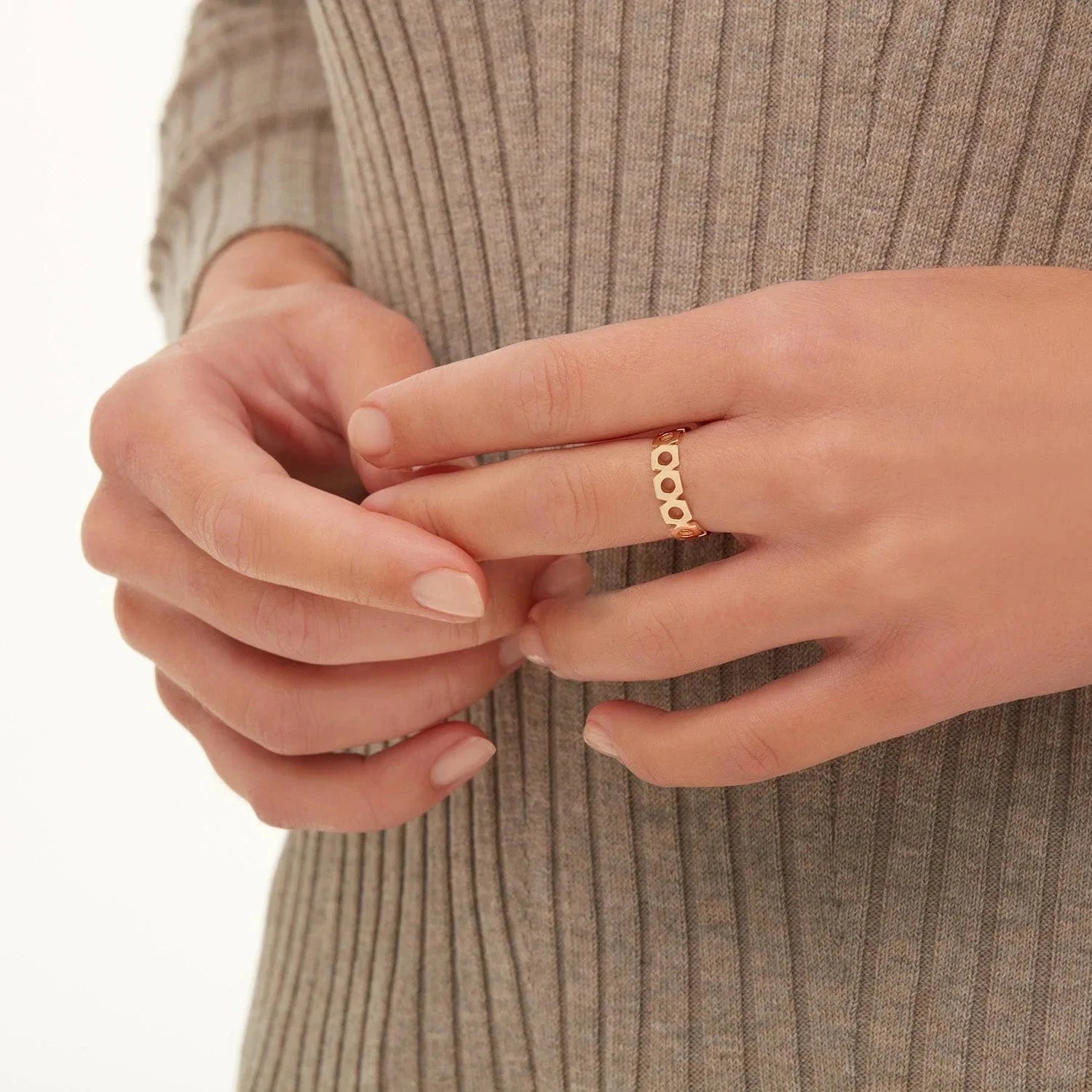 MICHAEL M Fashion Rings Signature Negative Space Band