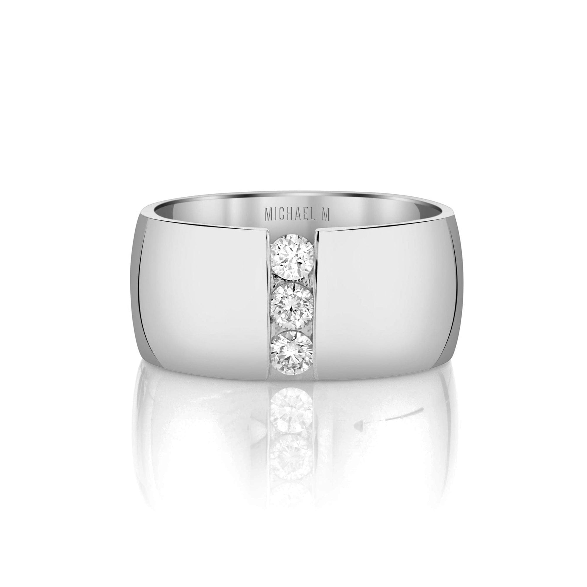 MICHAEL M Fashion Rings Silver Orb Split Cigar Ring