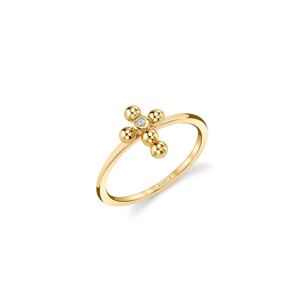 MICHAEL M Fashion Rings Single Diamond Cross Ring