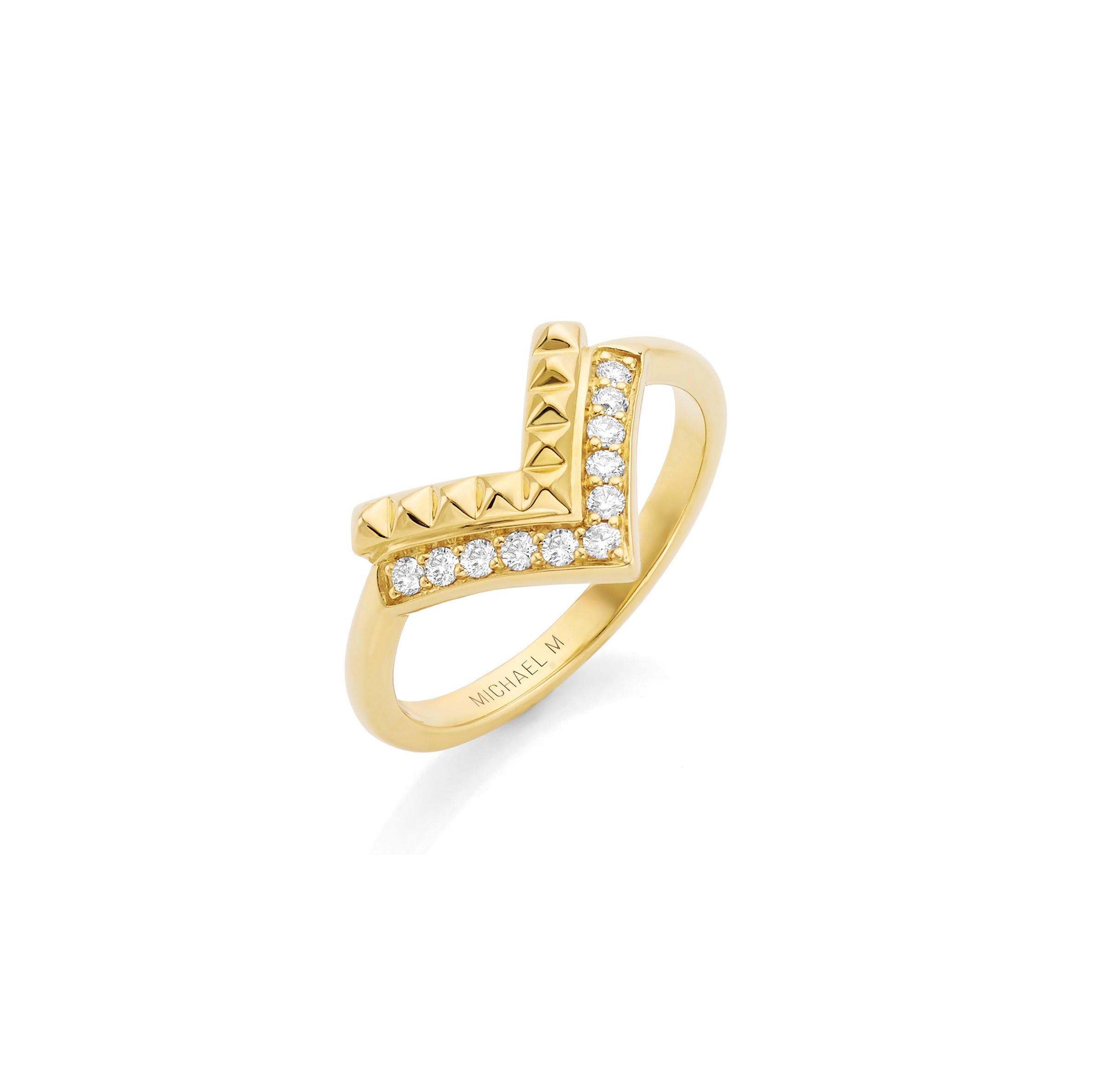 MICHAEL M Fashion Rings Tetra Chevon Ring