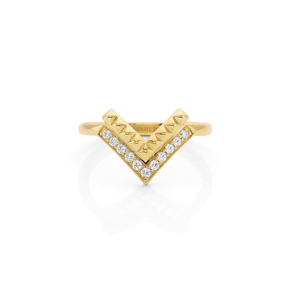 MICHAEL M Fashion Rings Tetra Chevon Ring