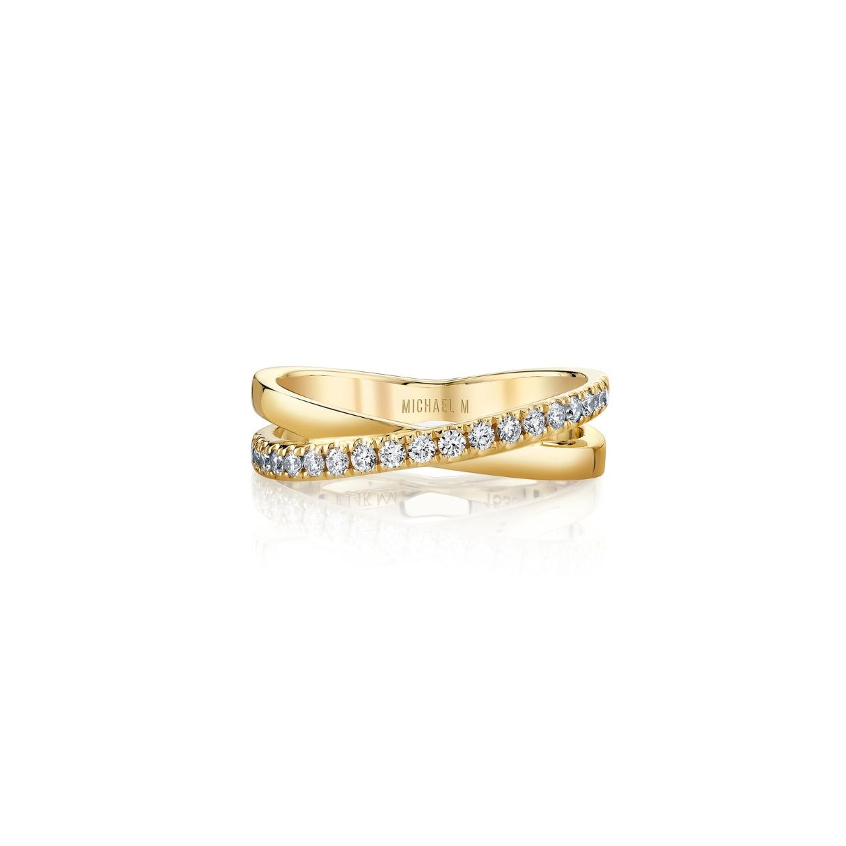 MICHAEL M Fashion Rings Tetra Diamond Crossover Ring