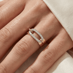 MICHAEL M Fashion Rings Two Tone Luxe Link Pavé Ring