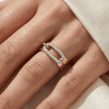 MICHAEL M Fashion Rings Two Tone Luxe Link Pavé Ring