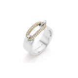 MICHAEL M Fashion Rings Two Tone Luxe Link Pavé Ring