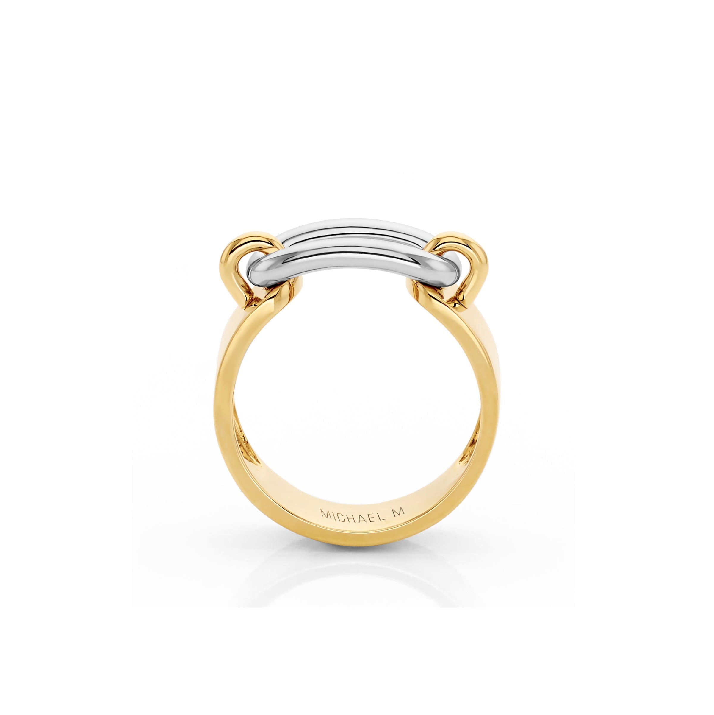 MICHAEL M Fashion Rings Two Tone Luxe Link Ring