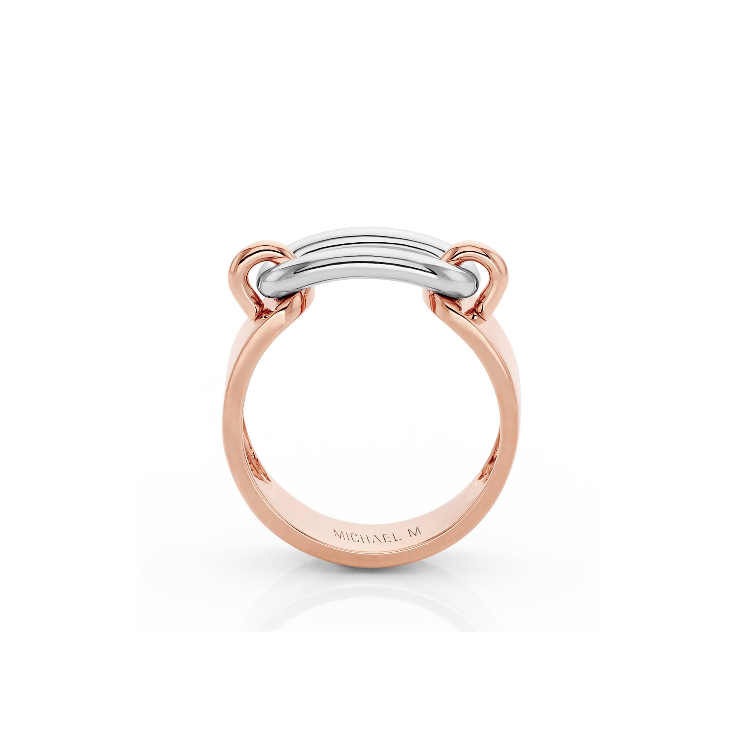 MICHAEL M Fashion Rings Two Tone Luxe Link Ring