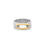 MICHAEL M Fashion Rings Two Tone Luxe Link Ring in Gold & Silver
