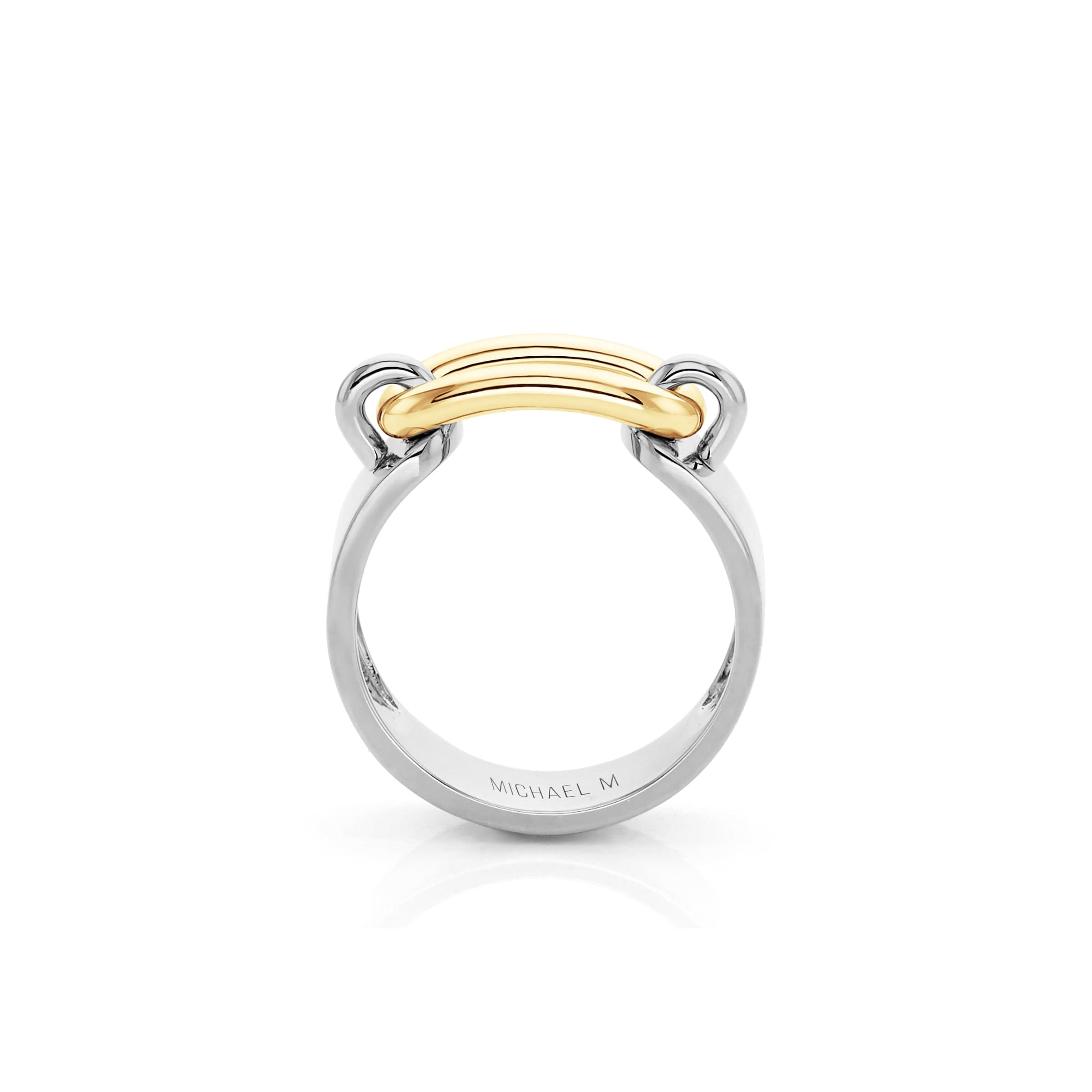 MICHAEL M Fashion Rings Two Tone Luxe Link Ring in Gold & Silver