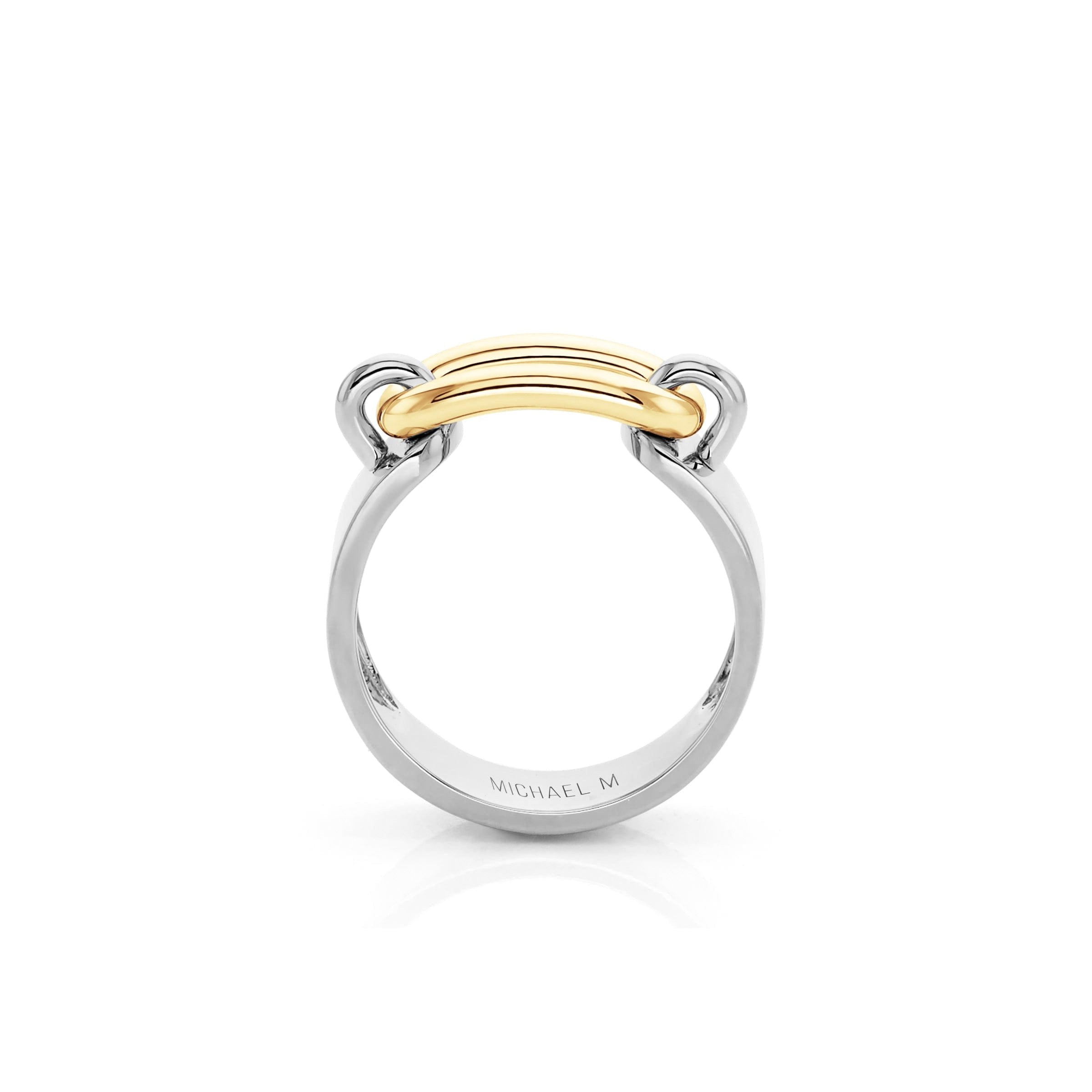 MICHAEL M Fashion Rings Two Tone Luxe Link Ring in Gold & Silver