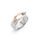 MICHAEL M Fashion Rings Two Tone Luxe Link Ring in Gold & Silver