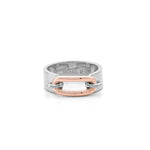 MICHAEL M Fashion Rings Two Tone Luxe Link Ring in Gold & Silver