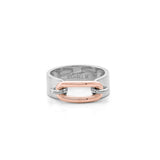 MICHAEL M Fashion Rings Two Tone Luxe Link Ring in Gold & Silver