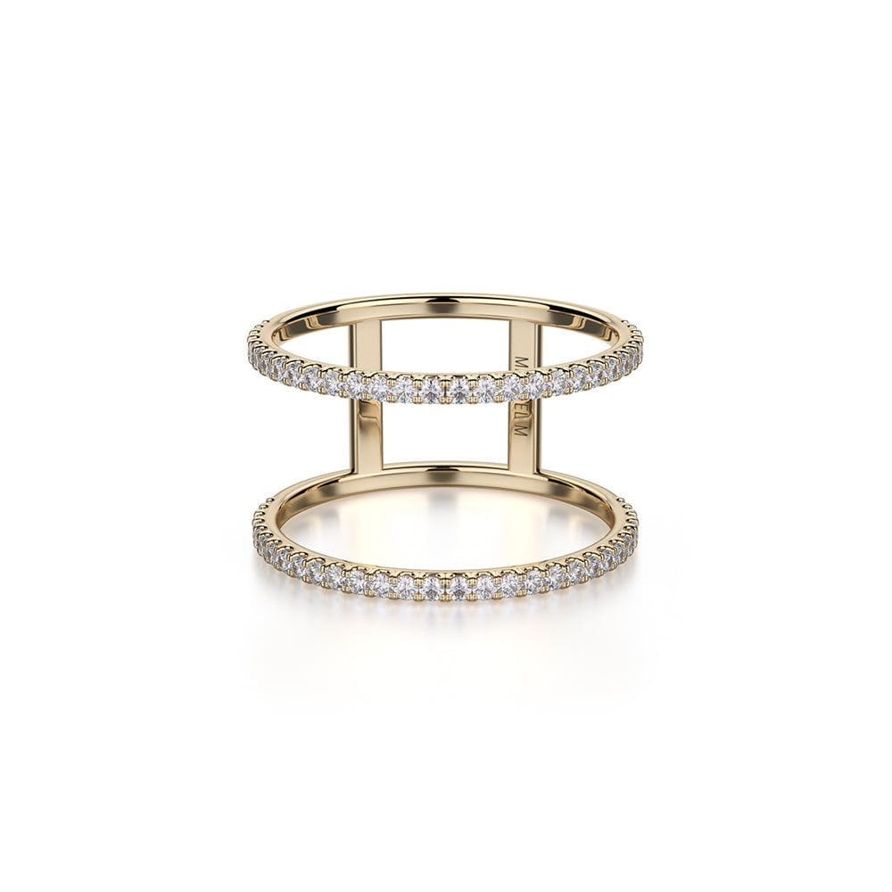 MICHAEL M Fashion Rings U-Set Double Row Diamond Band