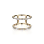 MICHAEL M Fashion Rings U-Set Double Row Diamond Band