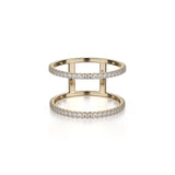 MICHAEL M Fashion Rings U-Set Double Row Diamond Band