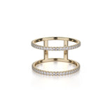 MICHAEL M Fashion Rings U-Set Double Row Diamond Band