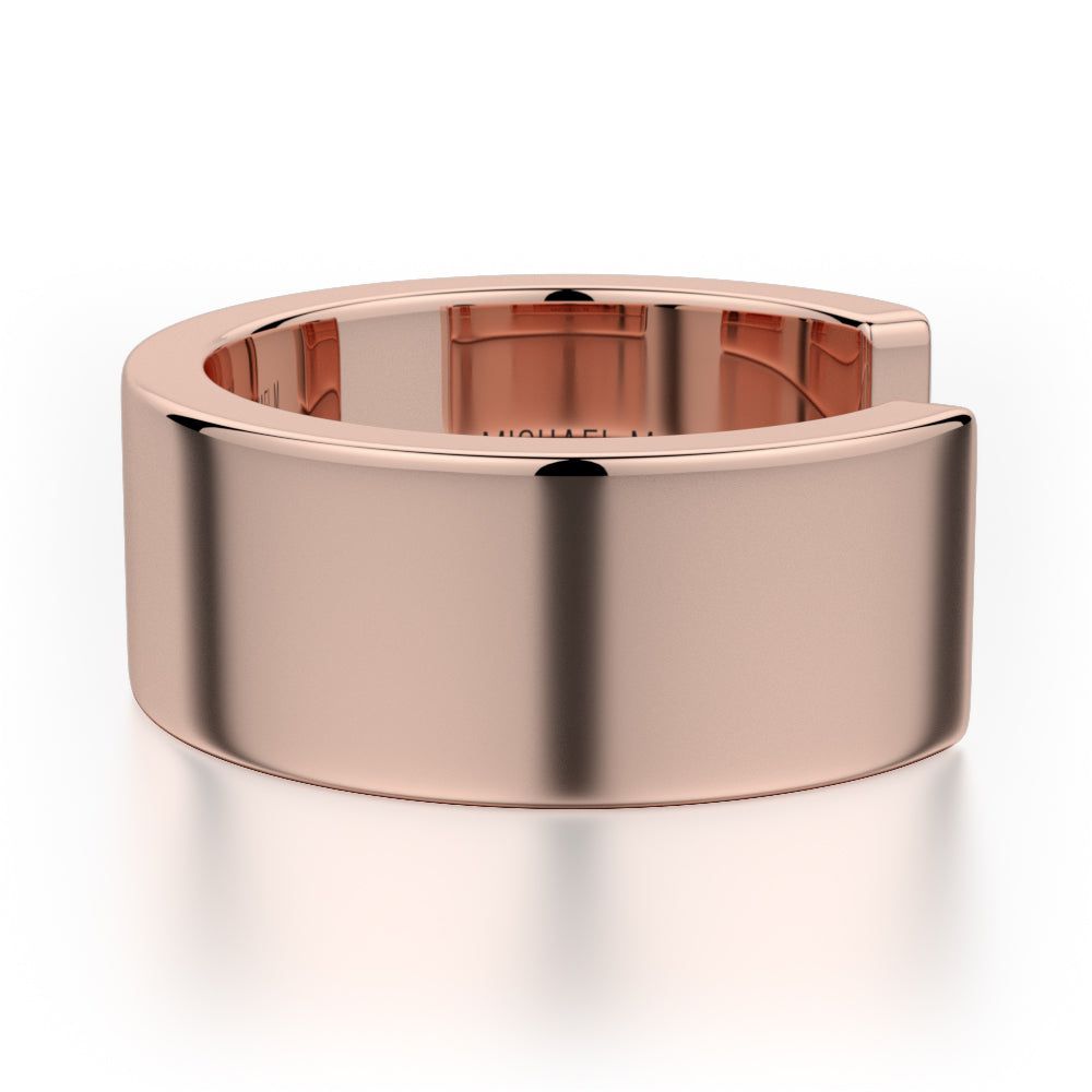 MICHAEL M Fashion Rings Wide Metal Band