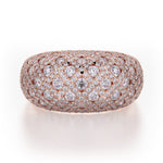 MICHAEL M High Jewelry 18K Rose Gold / 4 Dome Diamond Ring F144