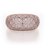 MICHAEL M High Jewelry 18K Rose Gold / 4 Dome Diamond Ring F144-RG4