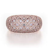 MICHAEL M High Jewelry 18K Rose Gold / 4 Dome Diamond Ring F144-RG4