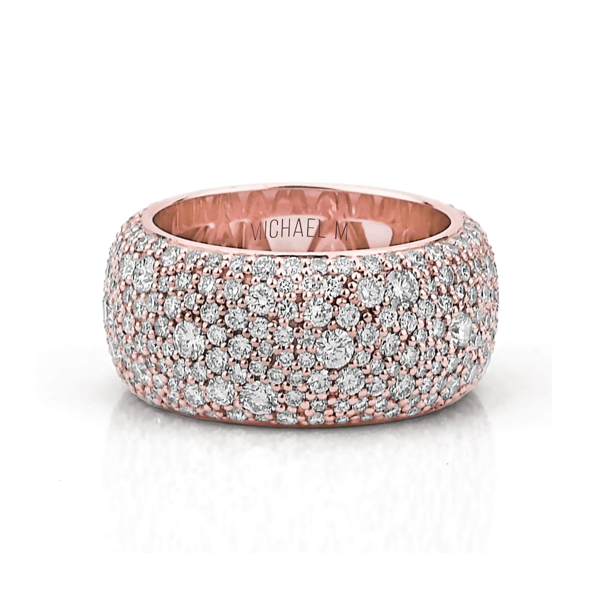 MICHAEL M High Jewelry 18K Rose Gold / 4 Europa Dome Eternity Ring B542